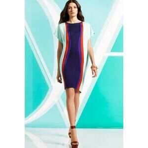 Diane Von Furstenberg Blue and Red Mini Dress